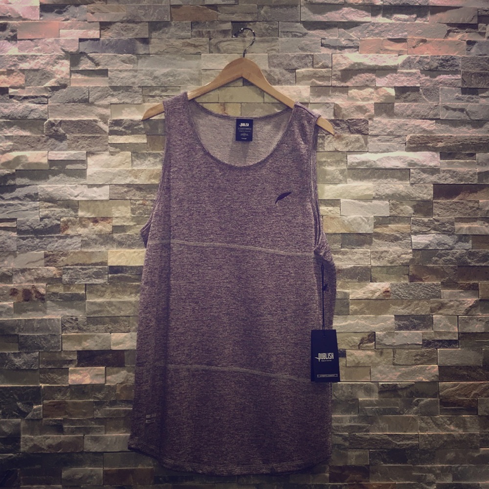 SOLD Publish Brand Barnabas Tank L Maroon/Grey